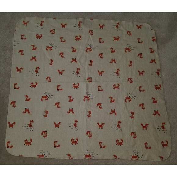 Gerber Tan Fox Receiving Blanket Lovey Security 100% Cotton You Can't Outfox Me - Picture 5 of 6